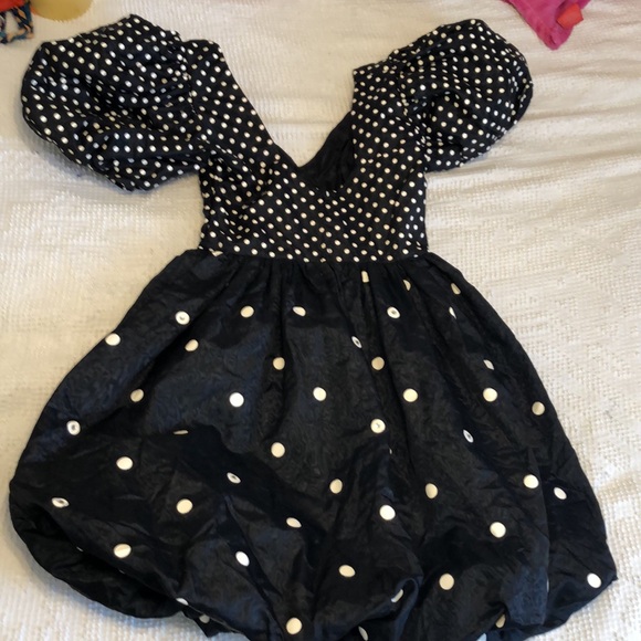 🎉HP! Vintage Victor Costa Prom Dress (1988!) with Polka Dots and Rhinestones - Picture 6 of 16